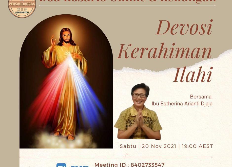 CIC Kensington: Doa Rosario Bersama dan Renungan pada hari Sabtu, 20 November 2021